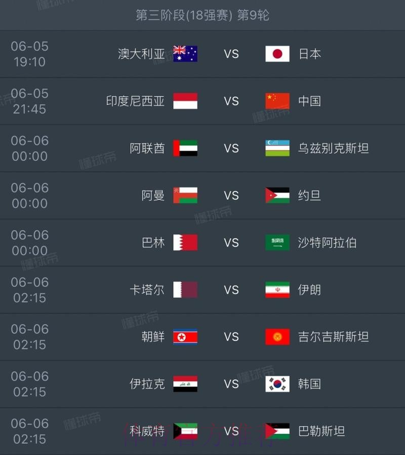 世界杯赛程完整版